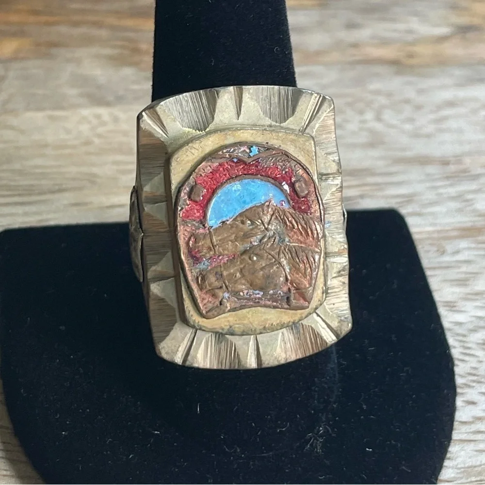 Vintage brass enamel